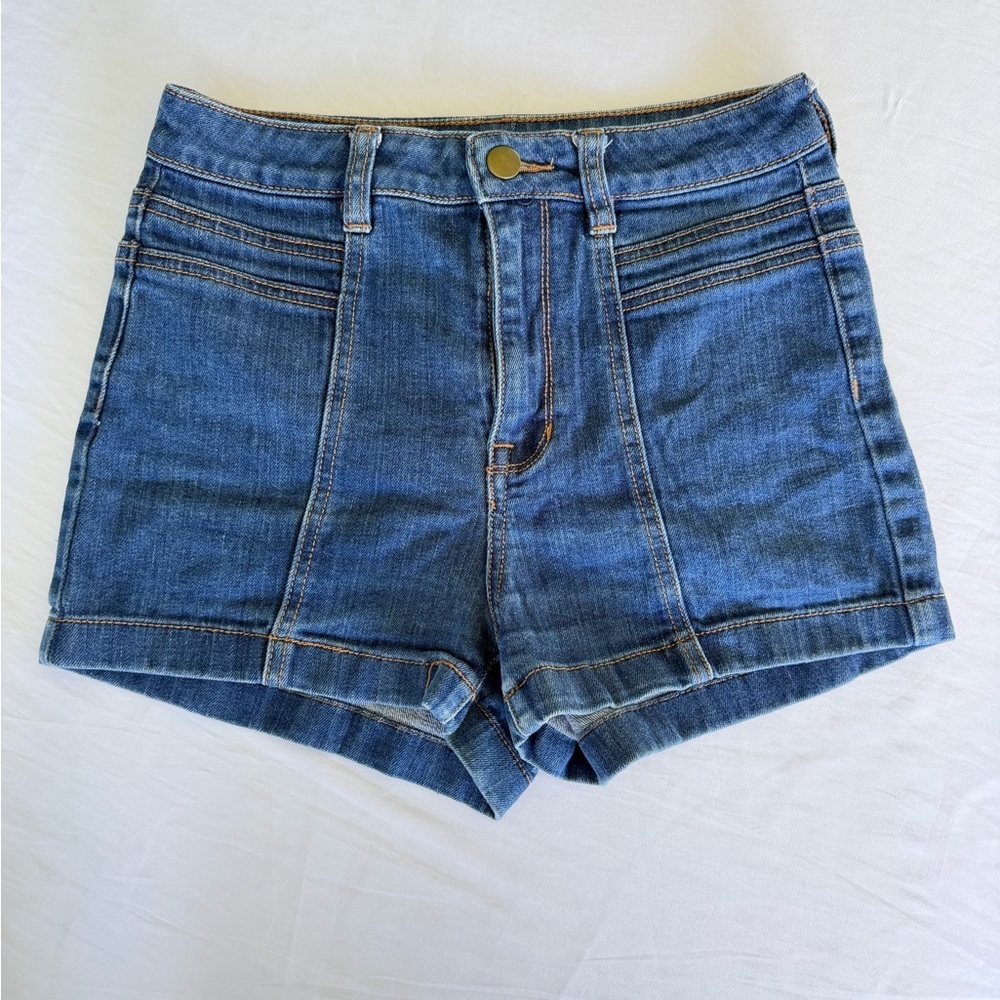 Lottie Moss High-Rise Blue Denim Women's Shorts - Picture 1 of 4